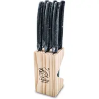 Laguiole Steakmesser Schwarz Stonewash 6er-set