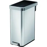 EKO - Ecofly II Treteimer 45 Liter - Stainless steel Plastic - Matt Edelstahl, Schwarz