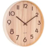 Karlsson - Wanduhr Pure - Helles Lindenholz - Ø60cm