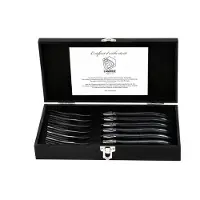Laguiole Steakgabeln Luxury Line Schwarz Ebenholz 6 Stück