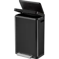 EKO - X-Cube Treteimer 30 Liter - Steel Stainless steel Polypropylene - Schwarz, Matt Edelstahl