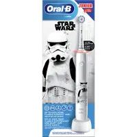 Oral-B Junior 80353788, Kind, Rotierende Zahnbürste, Tägliche Pflege, Sensibel, Schwarz, Blau, 30 sec, Extra weich