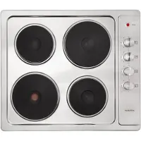 Klarstein Appetito Massekochfeld Einbau, Restwärmeanzeige, Drehknöpfe, 6 Leistungsstufen, Elektrisch, Herdplatten, Edelstahl, 4 Platten/Zonen, 5500 Watt, silber