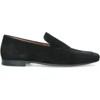 Manfield Schwarze Veloursleder-Loafer | Größe 43