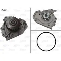 Valeo 506680 Kühlmittelpumpe Wasserpumpe mit Riemenscheibe für HONDA CIVIC VI Hatchback (EJ, EK) CRX III (EH, EG) CIVIC V Hatchback (EG) CRX II