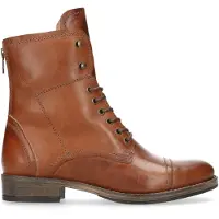 Manfield Cognacfarbene Schnürstiefel aus Leder | Größe 39