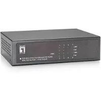 LevelOne 8-Port-Fast Ethernet-PoE-Switch, 4 Ports RJ45, 4 Ports RJ45 PoE Plus, 61.6W, Fast Ethernet (10/100), Vollduplex, Power over Ethernet (PoE), Rack-Einbau
