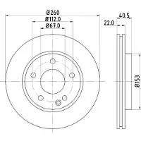 Hella Bremsscheibe [Hersteller-Nr. 8DD355105-991] für Mercedes-Benz