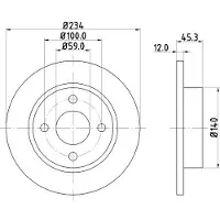 Hella Bremsscheibe [Hersteller-Nr. 8DD355103-341] für Nissan