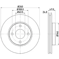 Hella Bremsscheibe [Hersteller-Nr. 8DD355103-371] für Ford Usa, Ford