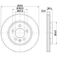Hella Bremsscheibe [Hersteller-Nr. 8DD355106-751] für Audi, Seat, Skoda, VW
