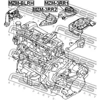 FEBEST Motorlager Hydrolager Vorne Rechts für MAZDA 3 (BL) MZM-BLRH