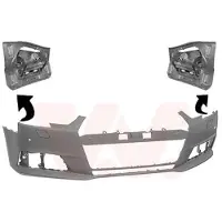 VAN WEZEL Stoßstange Stoßfänger für AUDI A4 B9 Avant (8W5, 8WD) Grundiert Rauh Grau 0346578