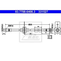 Ate 83.7788-0466.3 Bremsschlauch Hinten für FORD Kuga Mk2 (DM2)