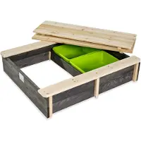 Exit Aksent Holzsandkasten 94x77cm, 770 mm, 940 mm, Rechteck, Zedernholz, Grau, Holz, Sandbox