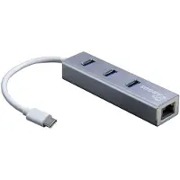 Inter-Tech Argus IT-410-S, USB 3.2 Gen 1 (3.1 Gen 1) Type-C, IEEE 802.3ab, IEEE 802.3i, IEEE 802.3u, Grau, RJ-45, USB 3.2 Gen 1 (3.1 Gen 1) Type-A, LAN, USB, Aluminium