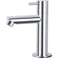 Differnz Kaltwasserhahn - Küchenarmatur Messing Chrom - Wasserhahn mit Geradem Auslauf - Waschtischarmatur für Küche - G1/2 Anschluss