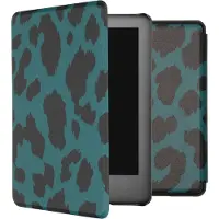 IMoshion Design Slim Hard Case Klapphülle für das Amazon Kindle 10 - Green Leopard