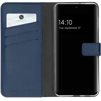Selencia Samsung Galaxy A32 (4G) Hülle - Echtes Leder - - Klapphülle - Blau