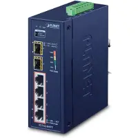 Planet IP30 Industrial 4* 1000TP PoE+ 2* 100/1000X SFP (-40 bis 70 Grad C), Unmanaged, Gigabit Ethernet (10/100/1000), Vollduplex, Power over Ethernet (PoE), Wandmontage