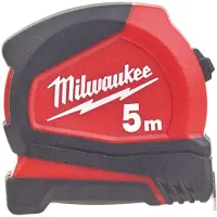 Milwaukee Pro-Compact Bandmass 5 Meter/Nicht-magnetisch, 19 mm breites Band 4932459592, rot schwarz