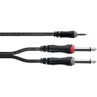 Cordial 14865 Klinke / Cinch Audio Y-Adapter (1x Klinkenstecker 3.5 mm - 2x Klin
