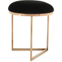 Underbar | Hocker Wynona Samt Schwarz Samt 40x49x40 cm | NADUVI