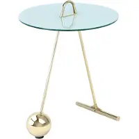 Hearthome & Living | Beistelltisch Pendulum goldfarben Glas 46x46x60 cm | NADUVI