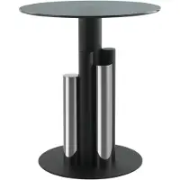 Hearthome & Living | Destan Beistelltisch Silberfarben Glas 46x46x52 cm | NADUVI
