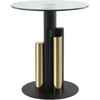 Hearthome & Living | Destan Beistelltisch goldfarben Glas 46x46x52 cm | NADUVI