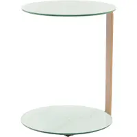 Hearthome & Living Beistelltisch Quentin 525 Gold / Weiß, 40cm (L/T) x 40cm (B) x 53cm (H)