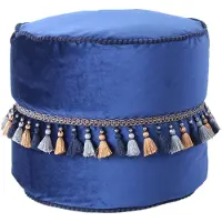 Hearthome & Living | Hocker Marokko blau Polyester 45x38x45 cm | NADUVI
