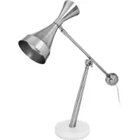 Decorationable | Tischlampe Cosima Marmor Silberfarben Aluminium 50x16x65 cm | NADUVI