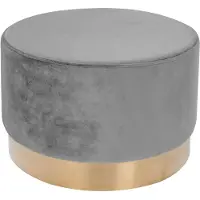 Underbar | Pouf Nanier Samt grau Samt 55x43x55 cm | NADUVI