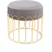 Hearthome & Living Hocker Cleopatra 425 Grau / Gold