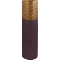 Decorationable | Bodenvase Nanouk violett Eisen 25x25x90 cm | NADUVI