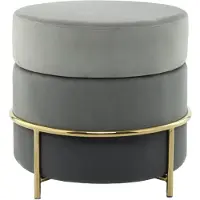 Hearthome & Living HOCKER Hocker mit Samt-Bezug in Grau