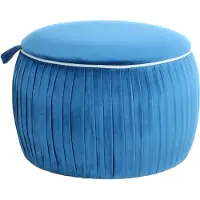Hearthome & Living | Puff Adoree blau Samt 63x43x63 cm | NADUVI
