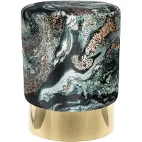 Hearthome & Living Hocker Cherri 300 Dunkelgrün / Gold