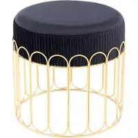 Hearthome & Living Hocker Cleopatra 425 Schwarz / Gold