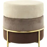 Hearthome & Living Hocker Creme/Braun ca. 48,5x46 cm