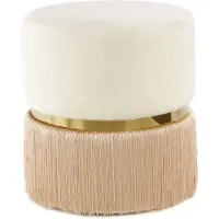 Hearthome & Living Hocker Alix 800 Elfenbein / Champagner / Gold