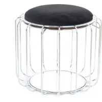 Underbar Beistelltisch / Pouf Comfortable 110 Schwarz / Silber