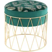 Hearthome & Living Hocker Cleopatra 225 Grün / Gold