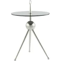 Hearthome & Living | Beistelltisch Ontario Silberfarben Stahl 46x46x70 cm | NADUVI