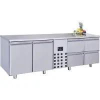 CombiSteel Gastro Edelstahl Kühltisch Kühltheke -2/+8°C 2 Türen 4 Schubladen 2x1/1GN