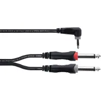 Cordial 14868 Audio Y-Adapter (1x Klinkenstecker 3.5 mm - 2x Klinkenstecker 6.3