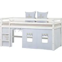 Hoppekids Vorhang Mittelhochbett 90x200 Fairytale Knight , blau , Maße (cm): B: 380 H: 108