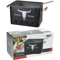 Koopman Rechteckiger Grill BBQ-Grill King, Zink, 32x20x20 cm, schwarz