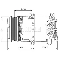 MAHLE ORIGINAL Kompressor, Klimaanlage BEHR *** PREMIUM LINE *** ACP 1332 000P
